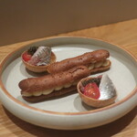 フィエルテ - さつまいも/黒胡椒と青森県産 鰯/パニプリ/焼きナス/仏産 キャビア