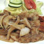 華のれん - 「みやび豚バラしょうが焼定食」のメイン