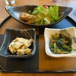 大正庵 - ちょい呑みセットのおつまみ3種