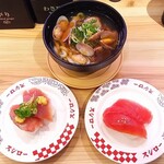 スシロー - 料理写真:寿司、あさりたっぷりうどん
