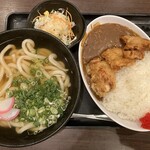 ふじ家うどん - かしわ天カレーセット(うどん大盛)