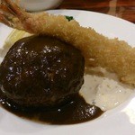 2014/10/25ハンバーグ海老フライのアップ