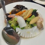 中国厨房 祝 - エビ、ホタテ、イカの塩味炒め