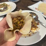 中国厨房 祝 - セロリと豚ミンチの辛口炒め(山椒入り)