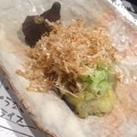 小川の魚 - 焼きなす