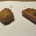 中目黒いぐち 上ル - 子持ち昆布フライと雲仙ハムフライ