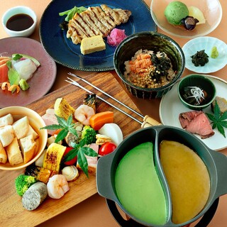 抹茶とほうじ茶の贅沢チーズフォンデュ