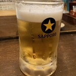 牡蠣と燻屋かつを - サッポロ黒生ピール