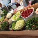 くるるの杜 農村レストラン - 【2014年07月】充実のサラダコーナー、旬の道産野菜を軸にレイアウトしてます。