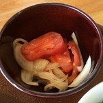 くるるの杜 農村レストラン - 【2014年07月】トマトと玉葱の甘酢漬け。