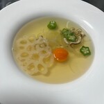 隠れ家キッチン 木漏れ日 - 9月ハーフコース　季節野菜のスープ