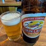 宇ち多゛ - ビール小瓶です　ノドが鳴りますね〜