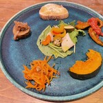 LUMINO CaRINO - 前菜盛り合わせ　坊ちゃん南瓜など旬の野菜が使われています。