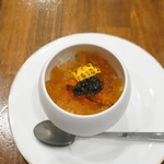 渡辺料理店 - 料理写真:雲丹、カニ、コーンムース焼きもろこしジュレ