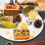 銀座 大石 - 八寸：野菜のゼリー寄席、あゆのじゃがいも焼き、フロマージュポテト、カプレーゼ