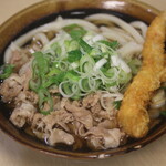 うどん屋 一 - かけうどん(温)海老天、肉