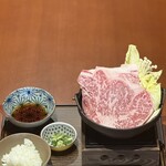 宮島茶屋～CHAYA～ - お昼お得なドリンク付き、特製割り下、和牛すき焼き定食