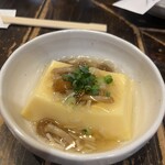田舎家 旬 - たまご豆腐のきのこ（なめ茸）餡