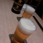 日本橋よし町 - とりあえずビールサッポロ。
