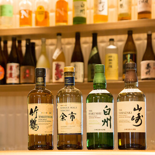 天ぷらの味わいを更に引き立てる、選りすぐりの銘酒が勢揃い