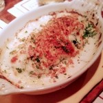 はじめの一っぽ - 生牡蠣と春菊のグラタン♪