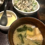 和食厨房 ゆず - サラダ、茶碗蒸し、椀物