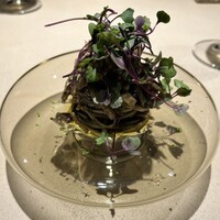 Lega - 一つ目の冷製パスタ。これめちゃくちゃおいしかった♡秋刀魚、茄子、梨なと沢山の食材が絡み合う。