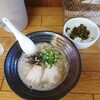 光☆MENJI - 煮干し豚ラーメン750円 辛子高菜ごはん250円