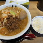 純米濃厚味噌ラーメン つむぎ - 味玉と半ライスはサービスで780円