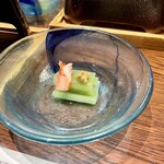 湯宿 だいいち - 先付：らわん蕗の土佐漬け 蟹身味噌のせ