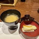 湯宿 だいいち - 留碗：たらば蟹の鉄砲汁／香の物だいいちの手作り漬物