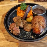 STEAK&HAMBURG ひげ 南6条店 - 粗挽きハンバーグ＆黒毛和牛カットステーキ