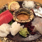 魚屋ひでぞう 立ち呑み店 - 刺身盛り合わせ