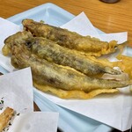 四ツ木製麺所 - 四ツ製の天ぷらコロモって独特なんです 太くて柔らかメヒカリ