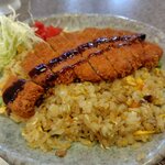 味一番 木曳野店 - とんかつ焼きめし(どアップ)