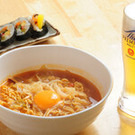 韓国居酒屋ぽちゃぽちゃ - キンパ・ダモアラーメン ・生ビール