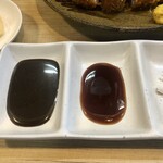 ちがさき - オリジナルのソース、普通のとんかつソース、石垣島の塩