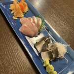 楽座 - 左から、アオヤギ・ほうぼう・小肌。