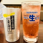 湖南人家 - 20250922こだわり酒場のレモンサワー528円・巨峰サワー528円