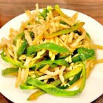 湖南人家 - 20250922ランチ　ピーマンと豚肉の細切り炒め780円