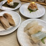 はま寿司 - しめ鯖、いか三種、叩きあじの味噌和え