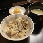 よし町 - お食事 茸御飯と茸ソースを合わせて食べてもみたかったかも