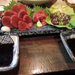 炭火焼酒亭ローリンストーン - 蝦夷鹿 刺３点盛り