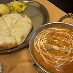 やっぱりインディア - 日替わりカレーセット(クリーミーエビカレー) +チーズクルチャ