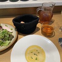 LE PORTIER Par Aux Delices de dodine Toranomon - かぼちゃの冷製スープかサラダを選べます♪私は300円プラスして、どちらも！