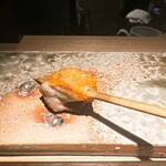 炭割烹 新谷 - 熊野地鶏のソリレス ○