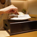 神楽坂 石かわ - 敢えて仕上げの蒸らしは目の前で