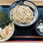 ゆで太郎 - 料理写真:「朝食セット（焼鯖ごはん）冷そば」530円税込み♫