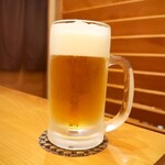 いざかや しん - 生ビールで乾杯♪(*^^)o∀*∀o(^^*)♪