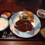 Jiyuubei - 141027 ポークソテーとカニクリームコロッケ定食